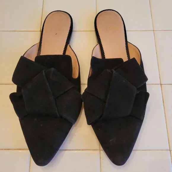 Crew Shoes J Crew Pointed Toe Slides Flats Shoes Bow